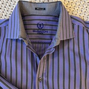 Purple Striped Bugatchi UOMO Classic Fit -- XXL